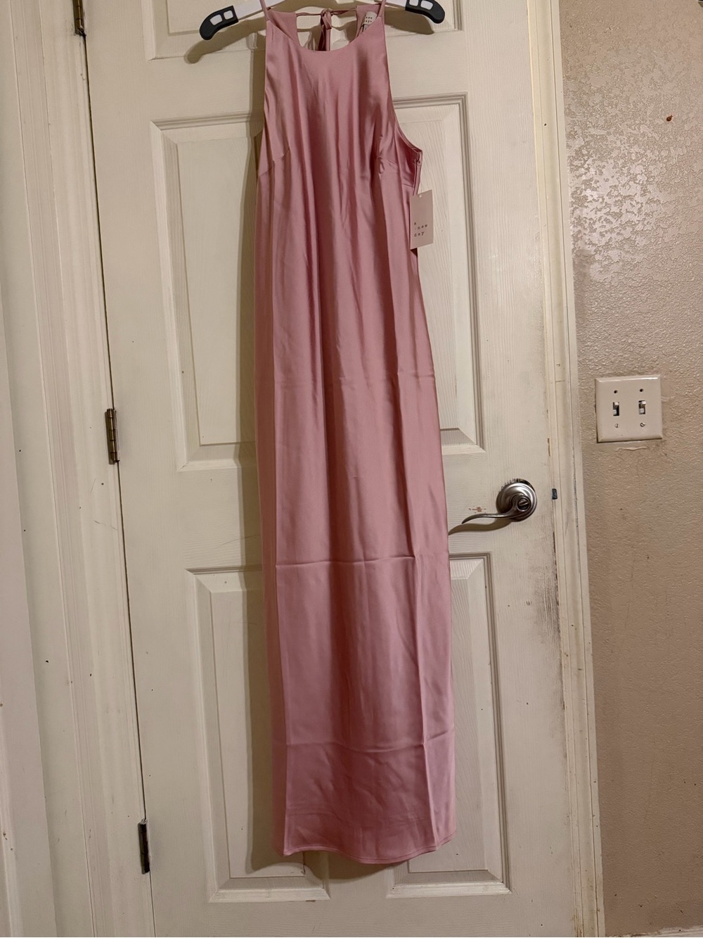 NWT a new day Women’s light pink satin chemise nightgown scoop neck size Small